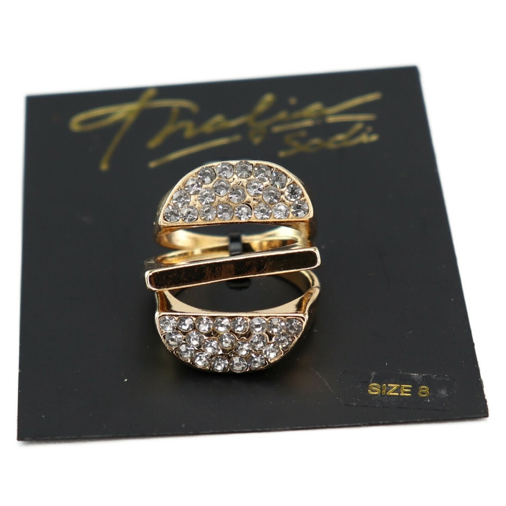Thalia Sodi Gold-Tone 3-Pc. Set Pave‎ Ring Gold Sz8